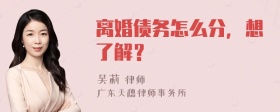 离婚债务怎么分，想了解？