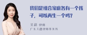 我们是组合家庭各有一个孩子，可以再生一个吗？