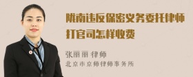 陇南违反保密义务委托律师打官司怎样收费