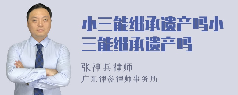 小三能继承遗产吗小三能继承遗产吗