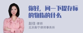 你好，问一下提存标的物指的什么