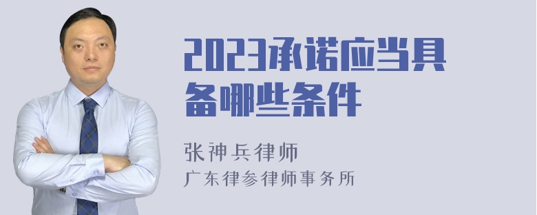 2023承诺应当具备哪些条件