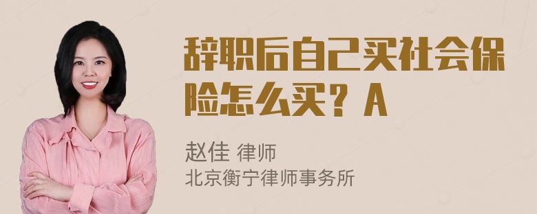 辞职后自己买社会保险怎么买？A