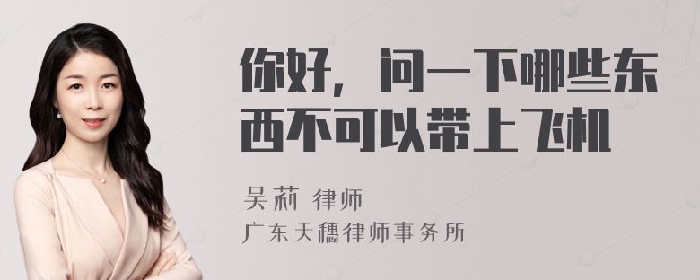 你好，问一下哪些东西不可以带上飞机