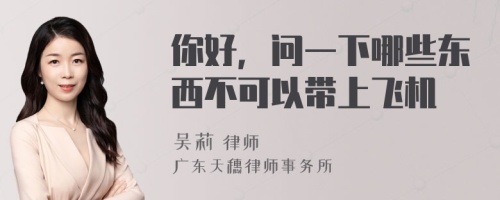 你好，问一下哪些东西不可以带上飞机