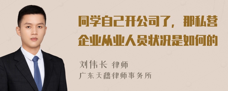 同学自己开公司了，那私营企业从业人员状况是如何的