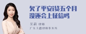 欠了平安i贷五个月没还会上征信吗