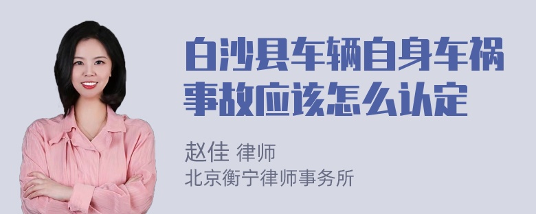 白沙县车辆自身车祸事故应该怎么认定