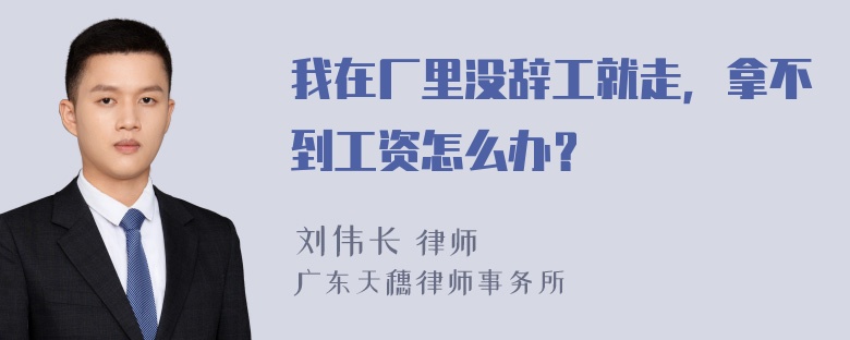 我在厂里没辞工就走，拿不到工资怎么办？