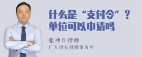 什么是“支付令”？单位可以申请吗