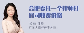 合肥委托一个律师打官司收费价格