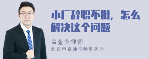 小厂辞职不批，怎么解决这个问题