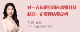 对一人有限公司在离婚分割利润一定要评估鉴定吗