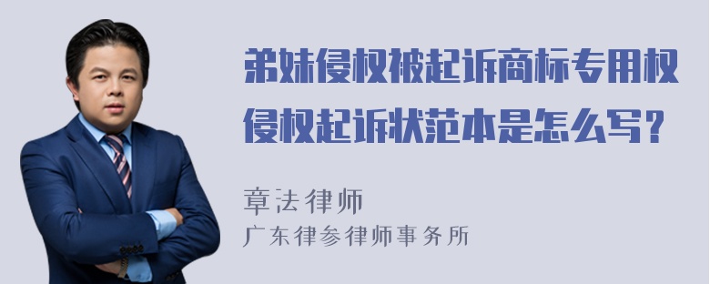 弟妹侵权被起诉商标专用权侵权起诉状范本是怎么写？