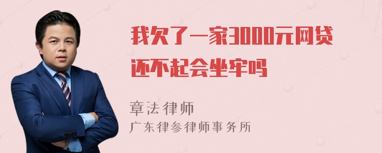 我欠了一家3000元网贷还不起会坐牢吗