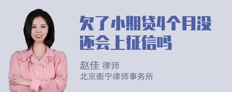 欠了小期贷4个月没还会上征信吗