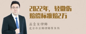 2022年，轻微伤赔偿标准赔2万