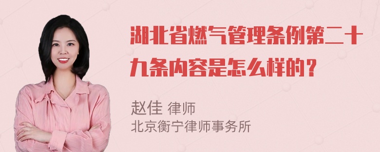 湖北省燃气管理条例第二十九条内容是怎么样的？