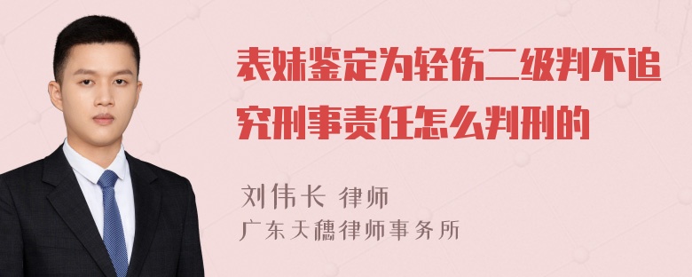 表妹鉴定为轻伤二级判不追究刑事责任怎么判刑的