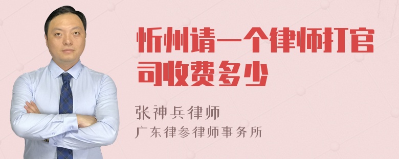 忻州请一个律师打官司收费多少