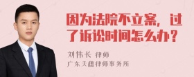 因为法院不立案，过了诉讼时间怎么办？