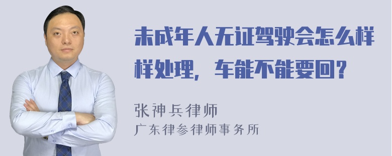 未成年人无证驾驶会怎么样样处理，车能不能要回？