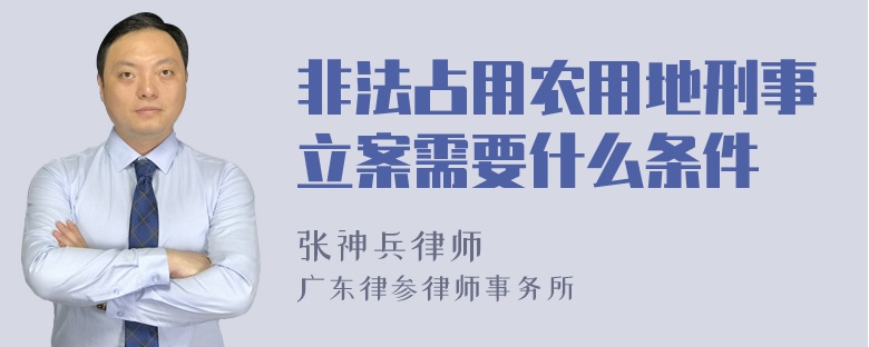 非法占用农用地刑事立案需要什么条件