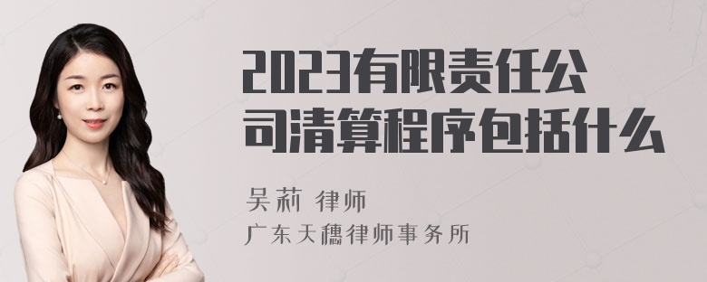 2023有限责任公司清算程序包括什么