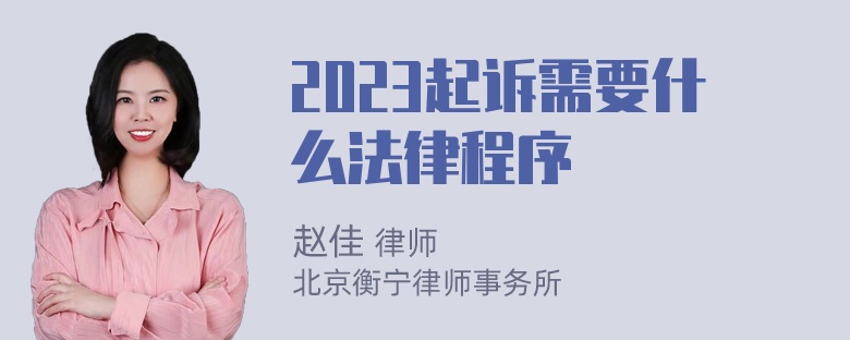 2023起诉需要什么法律程序