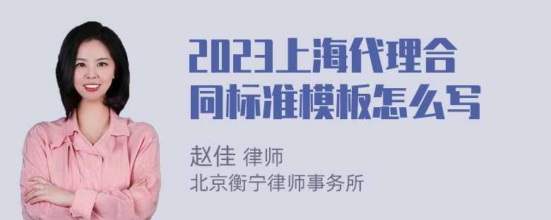 2023上海代理合同标准模板怎么写