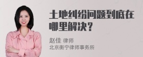 土地纠纷问题到底在哪里解决？