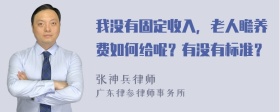 我没有固定收入，老人瞻养费如何给呢？有没有标准？