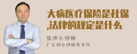 大病医疗保险是社保,法律的规定是什么