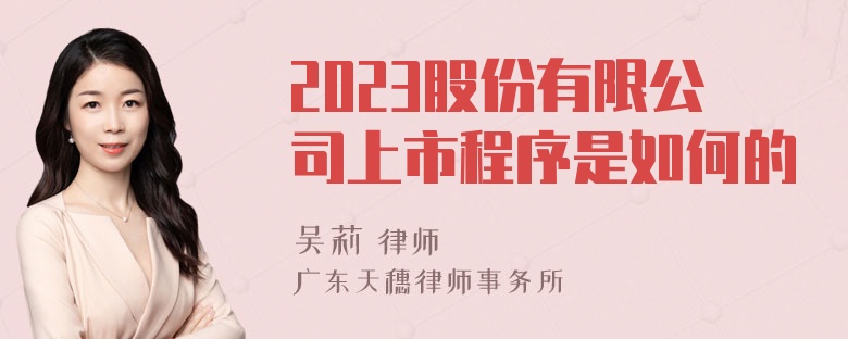 2023股份有限公司上市程序是如何的