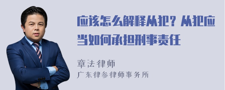 应该怎么解释从犯？从犯应当如何承担刑事责任