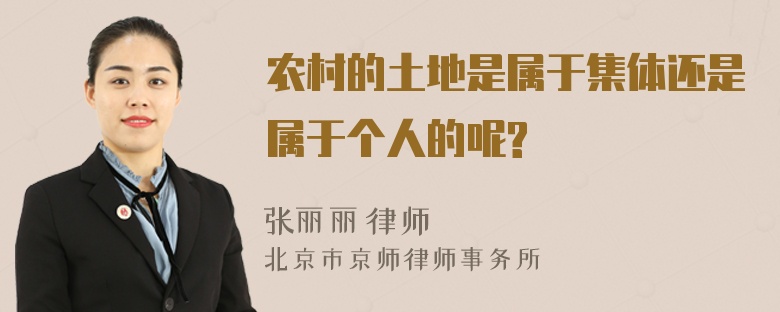 农村的土地是属于集体还是属于个人的呢?