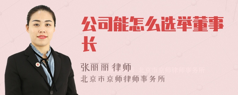 公司能怎么选举董事长