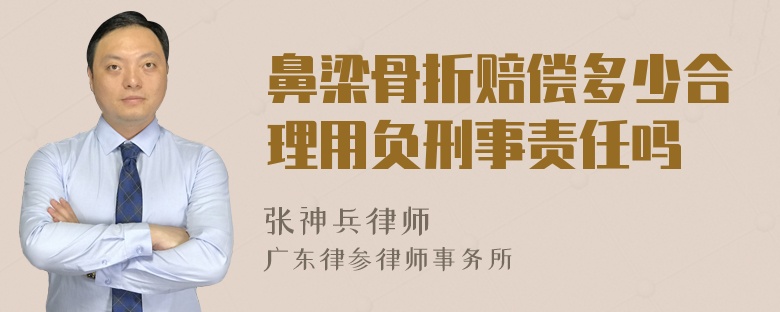 鼻梁骨折赔偿多少合理用负刑事责任吗