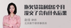 拖欠贷款利息6个月没交了会有什么后果