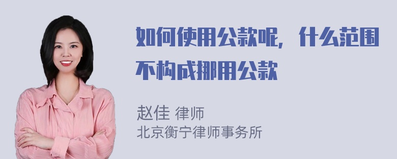 如何使用公款呢，什么范围不构成挪用公款