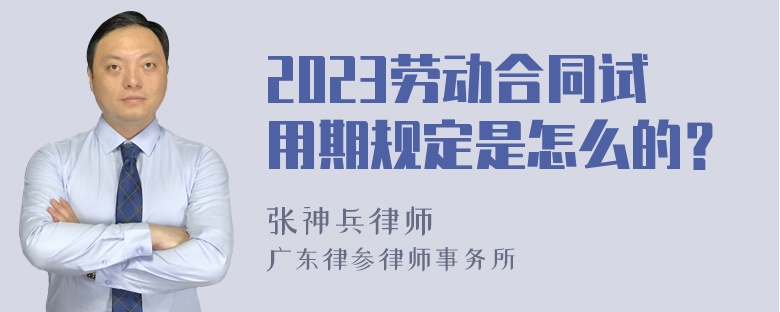 2023劳动合同试用期规定是怎么的？