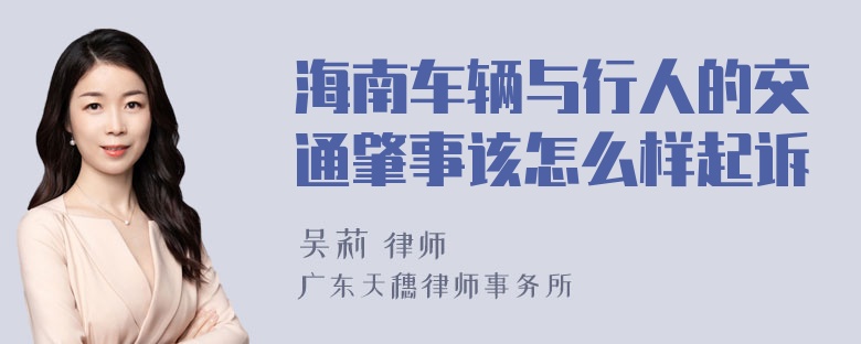 海南车辆与行人的交通肇事该怎么样起诉