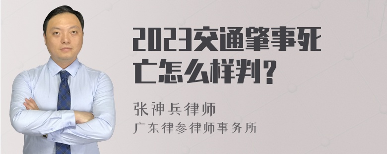 2023交通肇事死亡怎么样判？