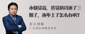 小额贷款，我贷的钱还了三期了，还不上了怎么办啊？