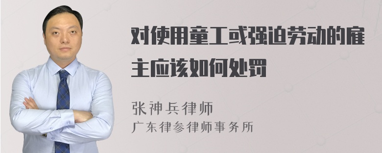 对使用童工或强迫劳动的雇主应该如何处罚