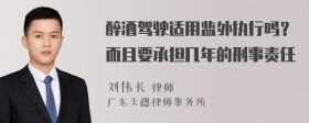 醉酒驾驶适用监外执行吗？而且要承担几年的刑事责任