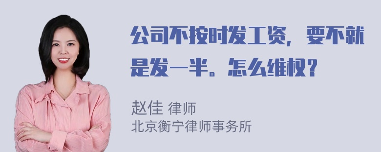 公司不按时发工资，要不就是发一半。怎么维权？