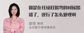 就是在红绿灯拐弯的时候拐错了，逆行了怎么处理啊