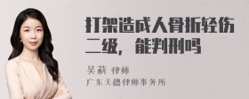 打架造成人骨折轻伤二级，能判刑吗