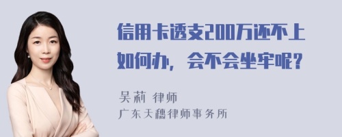 信用卡透支200万还不上如何办，会不会坐牢呢？